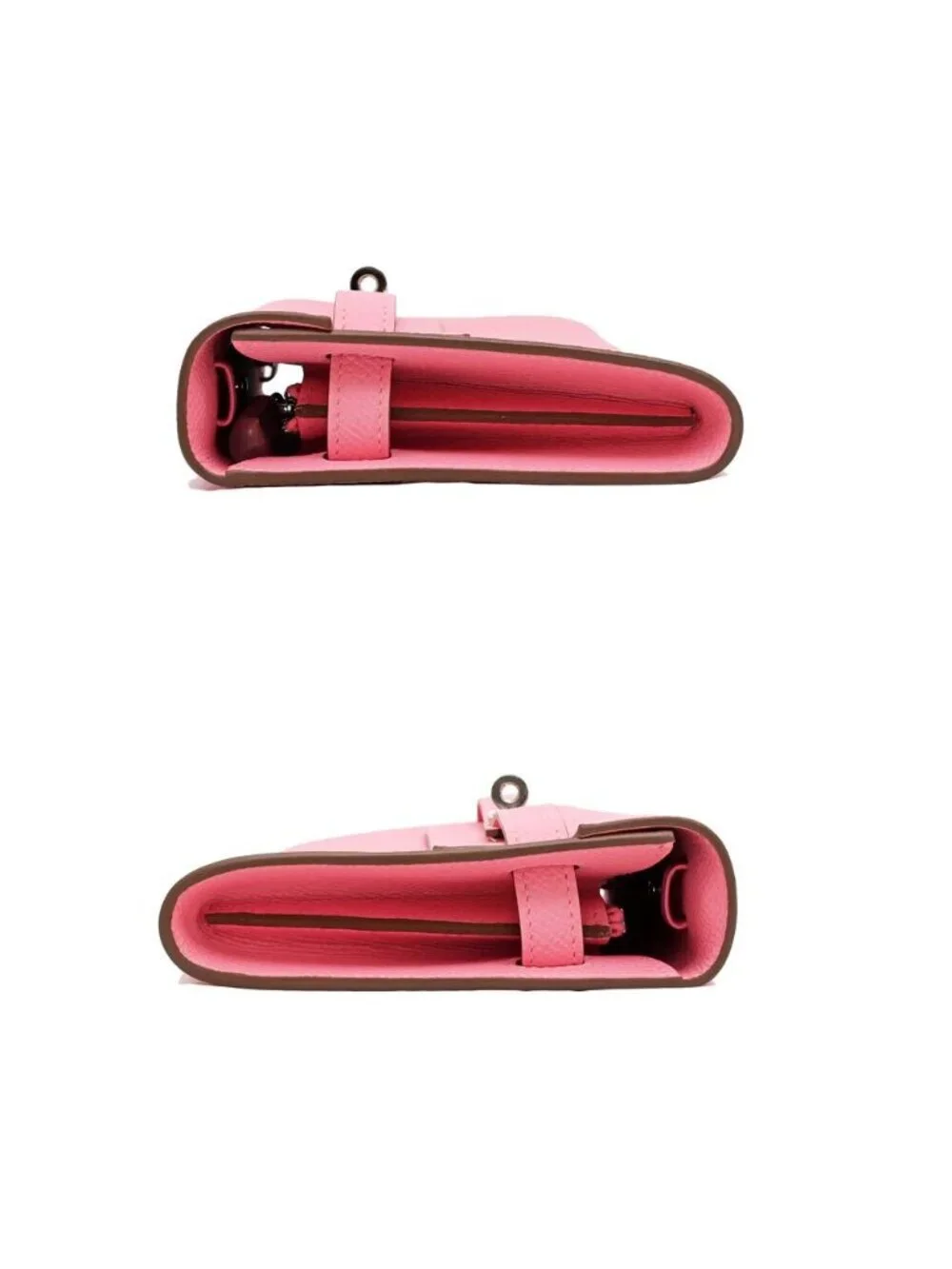 Hermes Kelly Wallet Long to Go Rose Confetti Silver Epsom Leather
